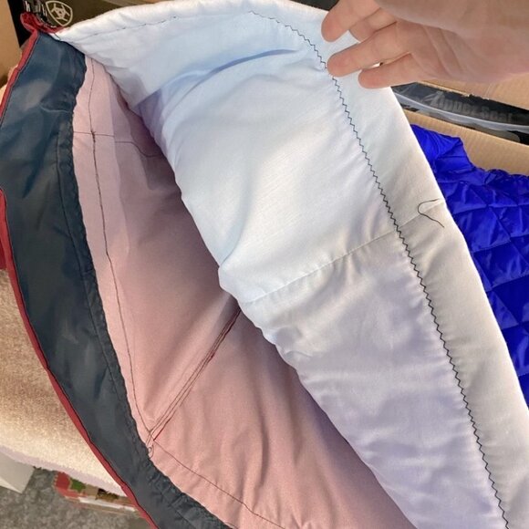 Handmade Burgundy Snow Storm Jacket Parka With Jacquard Dogsled Trim L - Picture 8 of 11